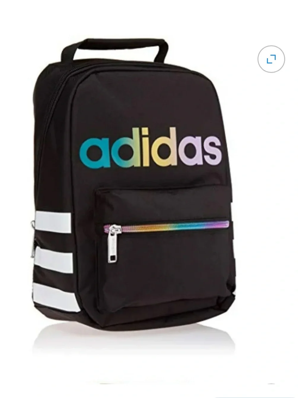 adidas Unisex Santiago Lunch Bag Cooler black and rainbow - Picture 4 of 16